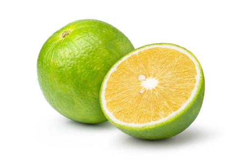 an image of bitter orange, showing an green-colored fruit