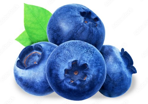 an image showing 4 blueberries