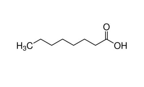 an image of Caprylic Acid, showing a connecting zigzag