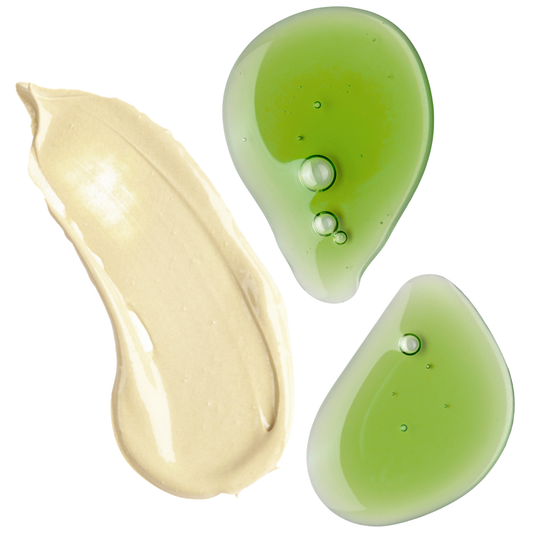 MOISTURIZING WASH & CREAM dollops and smear.