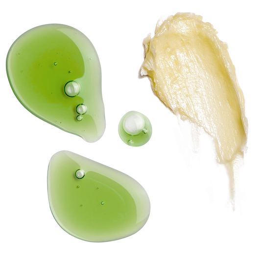 MOISTURIZING WASH & CREAM dollops and smear.