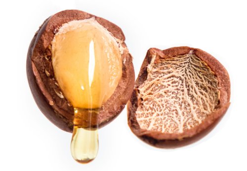 shea nut oil on a white background