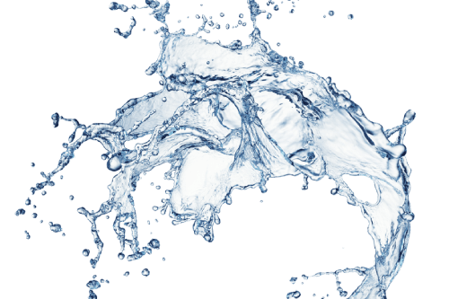 spring water on a white background