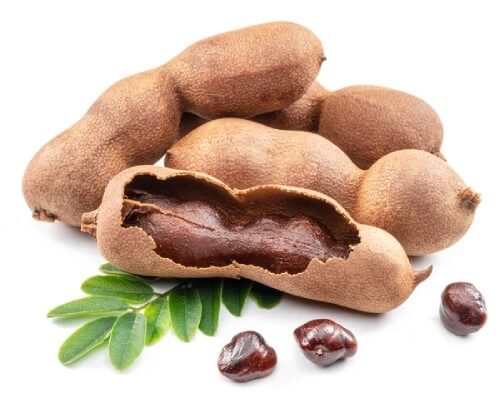 an image of tamarind fruit on white background