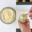 the CREAM's texture and showing it being scooped out.