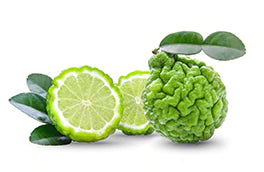 2 bergamot fruits on white background