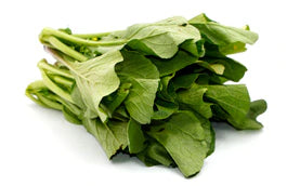 a bunch of spinach on a white background