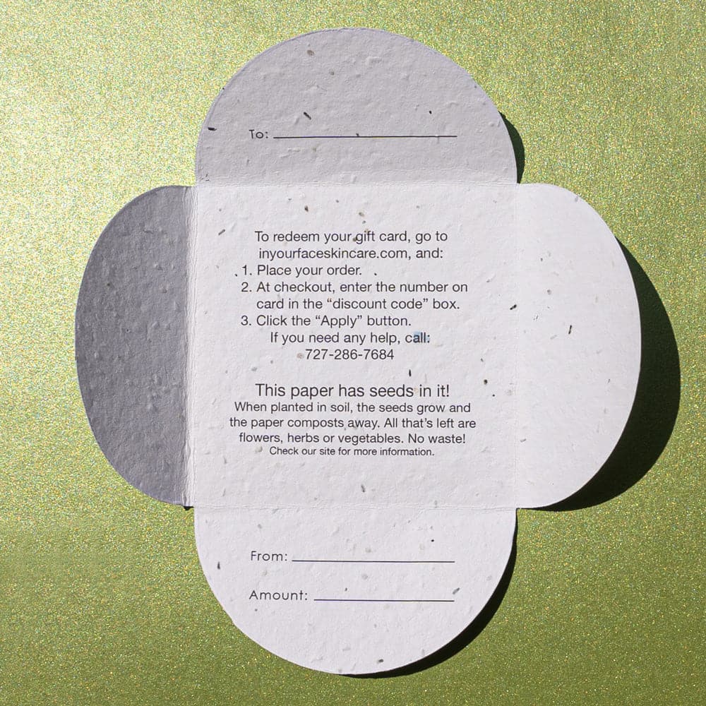 GIFT CARD on a shimmery green background