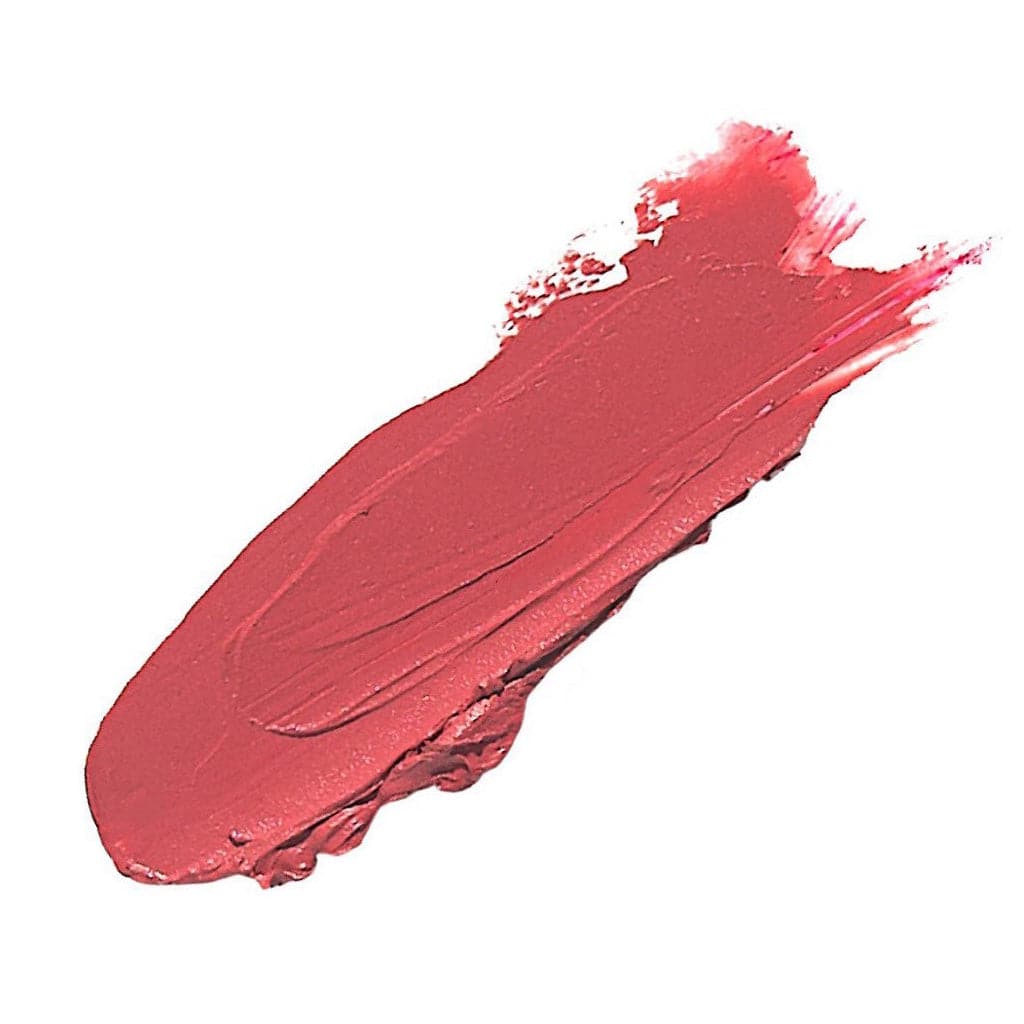 a swatch of the IN YOUR FACE SKINCARE COLOR, showing it to be a deep rose in tone.