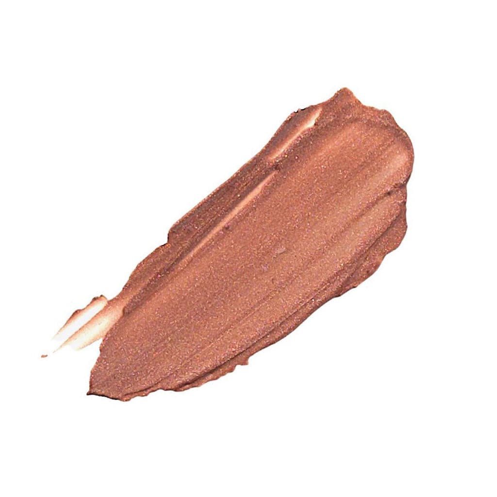 a swatch of the IN YOUR FACE SKINCARE SHIMMER, showing it to be a shimmery medium brown in tone.