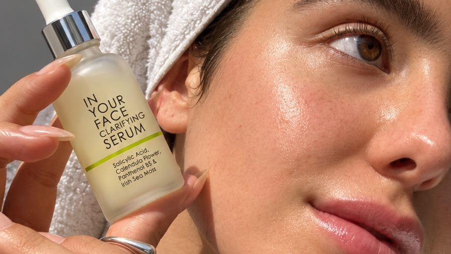 teen girl with clarifying serum