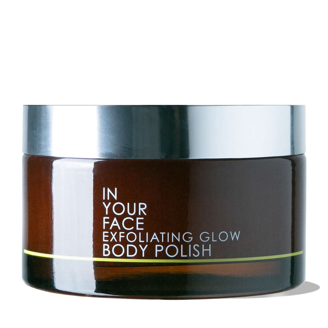 Jar of Exfoliating Body Polish on white background