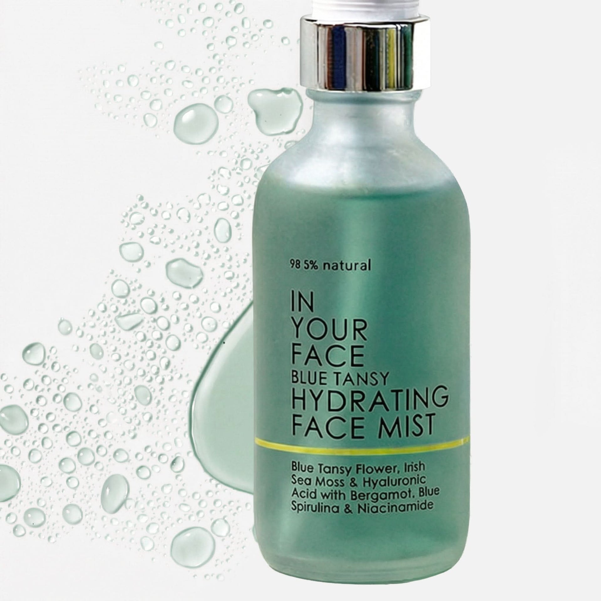 BLUE TANSY HYDRATING MIST with droplets