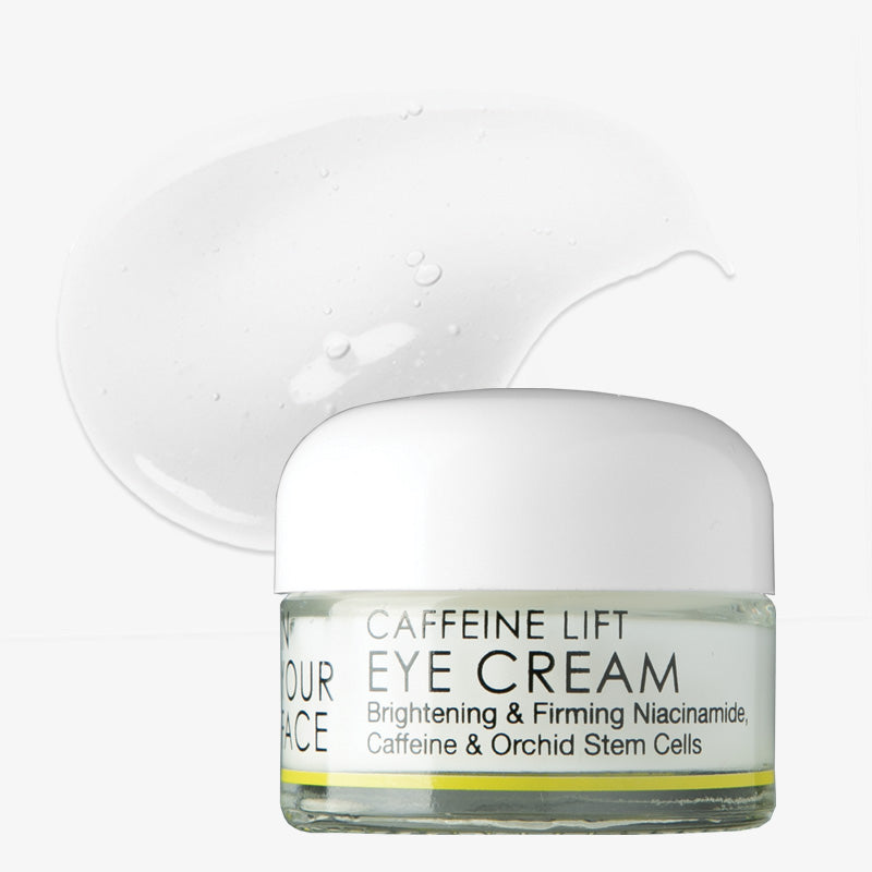 Caffeine Lift Eye Cream jar with a white background