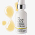 Vitamin C plumping serum bottle with yellow liquid droplets on a white background