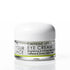 A small clear cosmetic jar with a white lid and a white label reading 'IN YOUR FACE CAFFEINE LIFT EYE CREAM' on a clean white background.