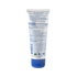 Back of sunscreen bottle on transparent background