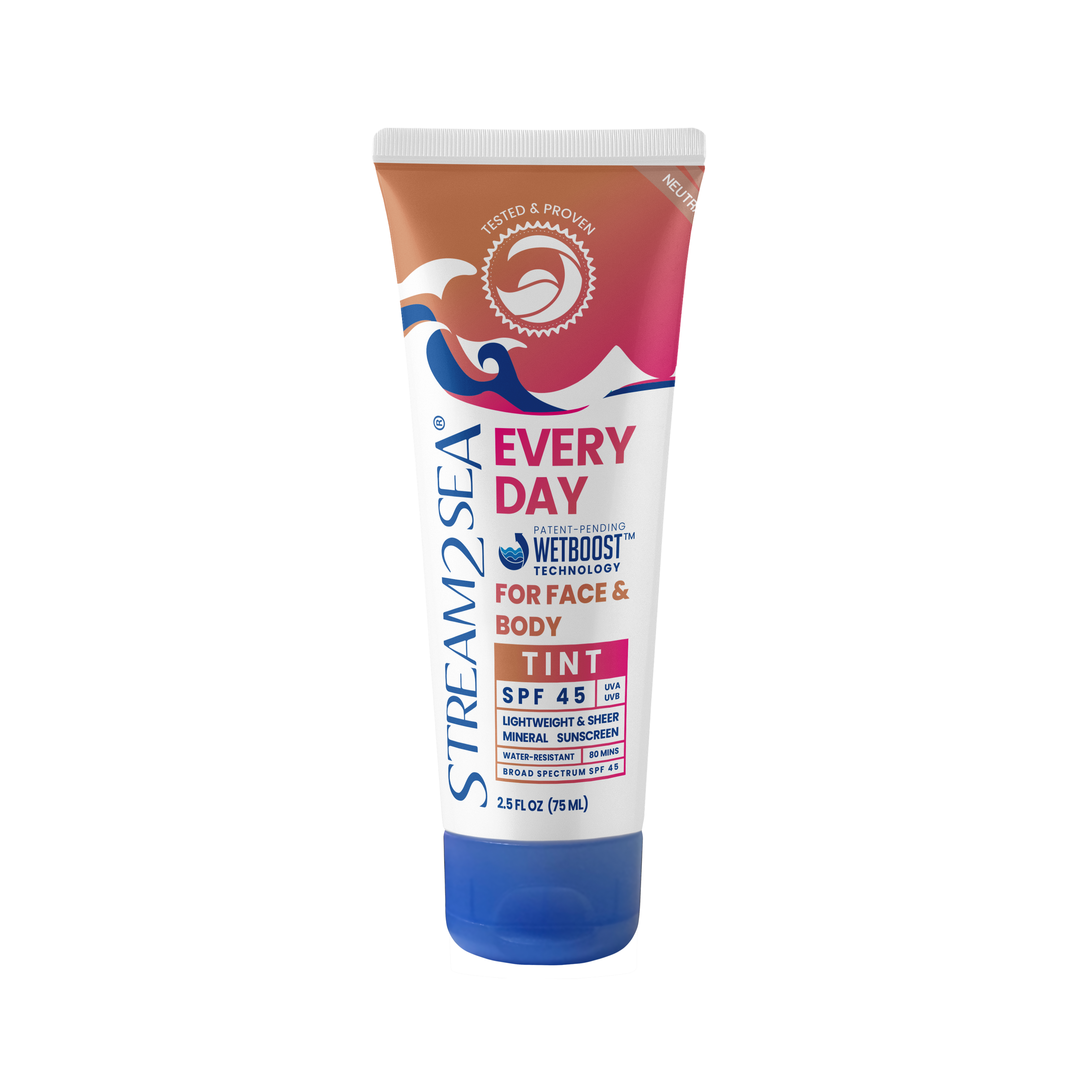 Tube of Stream2Sea sunscreen with a white background