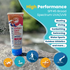 Stream of Sea sunscreen tube with beach background and product features listed.