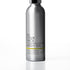 A metallic silver cylindrical bottle of body oil with a black spray top and black text on the front, photographed on a clean white background with a soft reflection below.