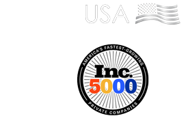 Inc 5000 logo with USA flag on a white background