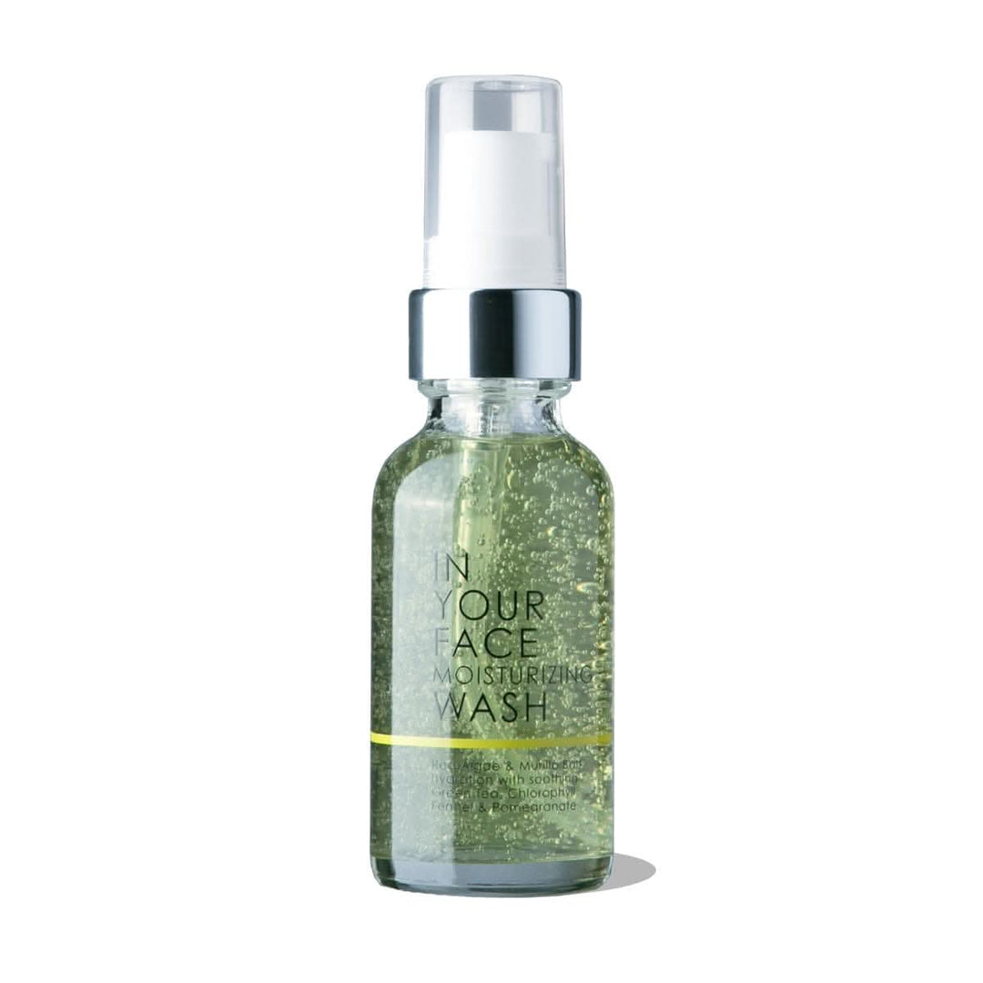 in your face moisturizing wash mini bottle