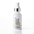 A white glass bottle of IN YOUR FACE Vitamin C Plumping Serum with a silver pump collar and black text, set against a clean white background with a soft reflection below.