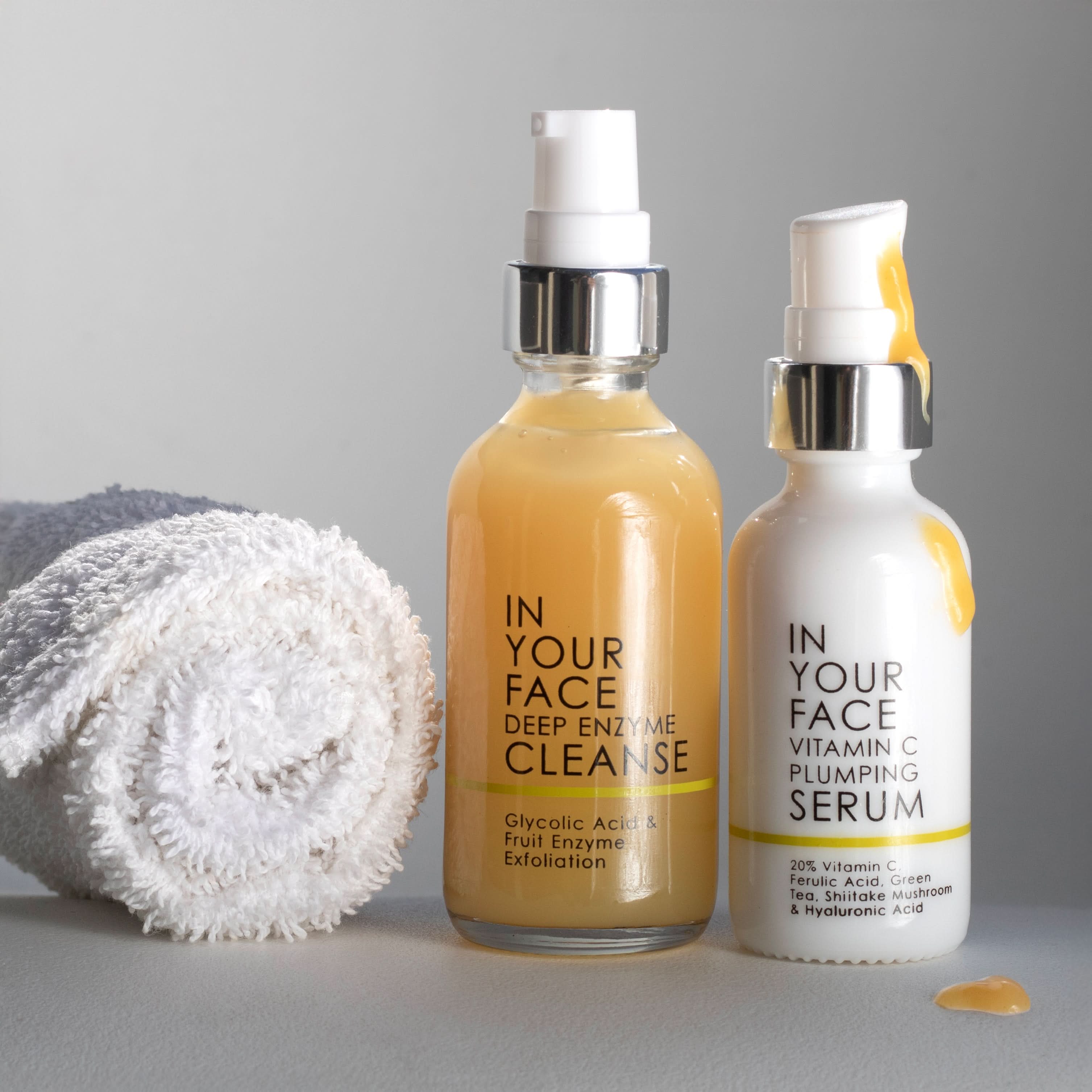 BRIGHTENING DUO with towel and drips