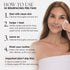 Woman using resurfacing peel pads with instructions on how to use them.