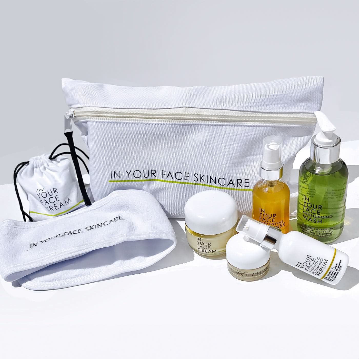 GLOW GETTER SET with makeup bag and hair wrap