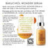 Page 12 of How to GUIDE showing a promotional graphic for BAKUCHIOL WONDER SERUM showing a bottle of the serum on the right, usage instructions on the left, and a customer quote in the center.