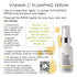 Page 17 of How to GUIDE showing promotional image Vitamin C plumping serum with usage instructions and a customer testimonial on a white background.
