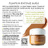 Page 22 of How to GUIDE showing Pumpkin Enzyme Mask promotional graphic with text instructions, a jar of the product, and a QR code on a white background.