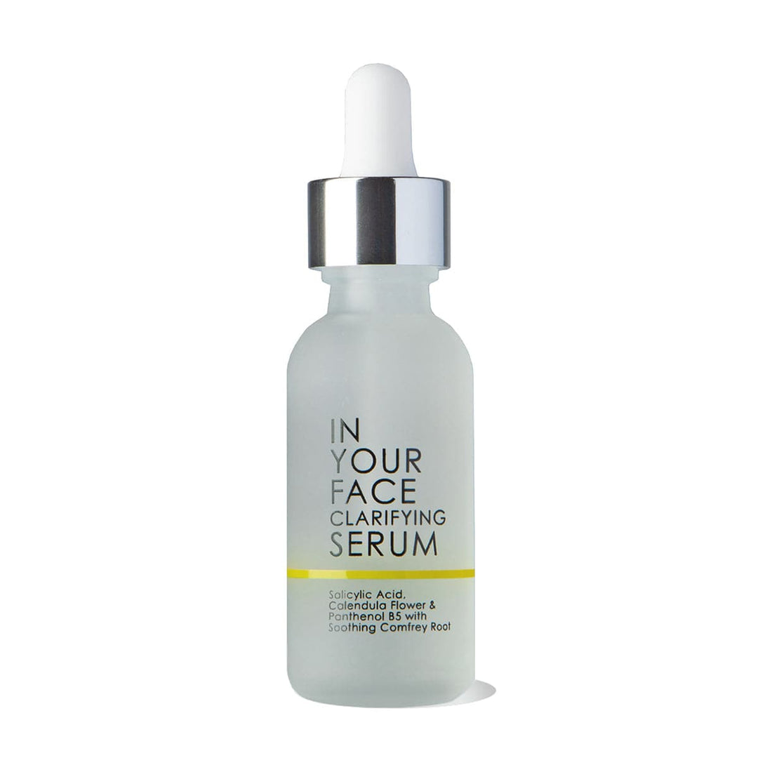 IN YOUR FACE CLARIFYING SERUM on a white background 