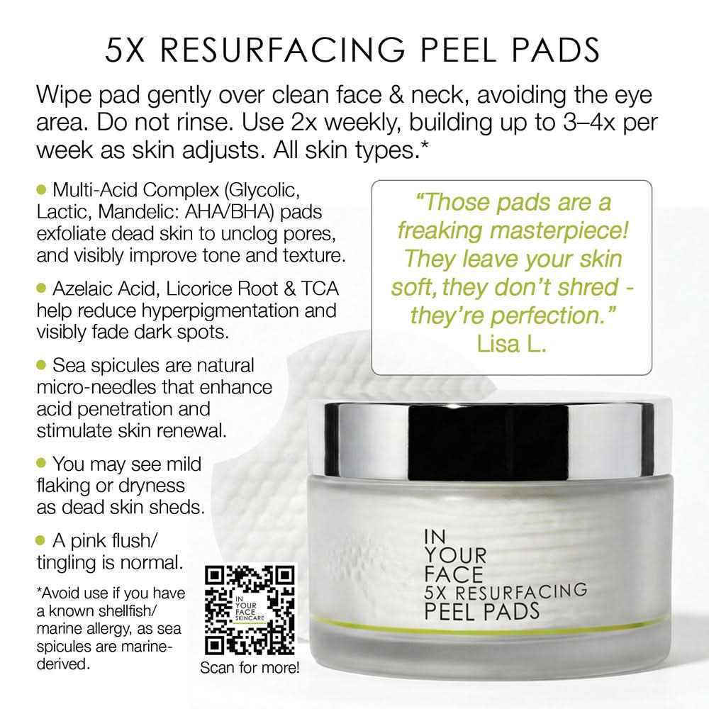 5X RESURFACING PEEL PADS – IN YOUR FACE SKINCARE